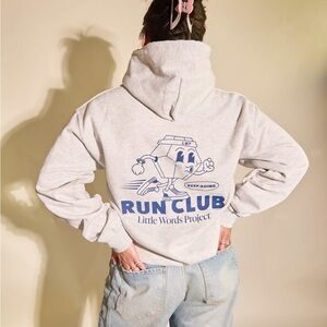 Little Words Project Run Club Hoodie NY Marathon 2025 Size L - Gray